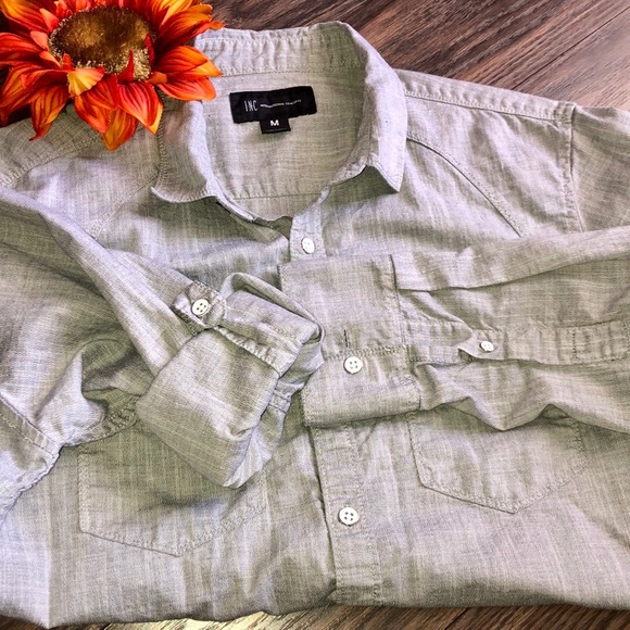 ❌SOLD❌🦋B2G1🦋Men’s INC Collared Dress Shirt MED - Picture 7 of 8